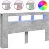 vidaXL Testata LED grigio cemento 180x18,5x103,5 cm Materiale a base di legno