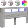 vidaXL Testata LED grigio Sonoma 180x18,5x103,5 cm Materiale a base di legno