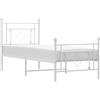 vidaXL Struttura letto con testiera e pediera in metallo bianco 80x200 cm