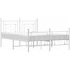 vidaXL Struttura letto con testiera e pediera in metallo bianco 135x190 cm