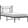 vidaXL Struttura letto con testiera in metallo nero 90x190 cm