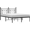 vidaXL Struttura letto con testiera in metallo nero 135x190 cm