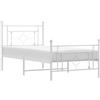 vidaXL Struttura letto con testiera e pediera in metallo bianco 100x200 cm