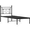 vidaXL Struttura letto con testiera in metallo nero 80x200 cm