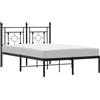 vidaXL Struttura letto con testiera in metallo nero 120x200 cm