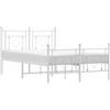 vidaXL Struttura letto con testiera e pediera in metallo bianco 120x200 cm