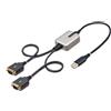 StarTech.com Cavo da USB a seriale a 2 porte da 60 cm, Viti/dadi DB9 intercambiabili, ritenzione COM, USB-A a DB9 RS232, FTDI, protezione ESD di livello 4, Windows/macOS/ChromeOS/Linux - Struttura robusta in TPE