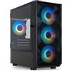 Tooq Tqgcc901-b Custodia per Pc-tower Seizure Micro Atx Argb Nero Nero Taglia Unica