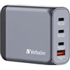 Verbatim Gan 100W3Xusb-C/Usb-A caricatore di rete + adattatore Eu/Uk/Us Gnc-100 32202