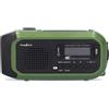 Nedis Radio di emergenza Nedis - Modello portatile - DAB+ / FM - Alimentazione a batteria / a manovella / solare / tramite USB - Funzione sveglia - Verde / Nero