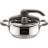 Lagostina 8900524576, acciaio inossidabile, nero, 2 persone, Vetroceramica, gas, alogeno, induzione, piastra sigillata, Italia, 22 cm