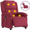 vidaXL Sedia da Massaggio Elettrica Vino Rosso Velluto