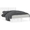 vidaXL Struttura letto con testiera in metallo bianco 140x190 cm