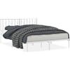 vidaXL Struttura letto con testiera in metallo bianco 150x200 cm