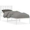 vidaXL Letto in metallo senza materasso con testiera bianco 75x190 cm