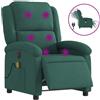 vidaXL Sedia da massaggio elettrica in velluto verde scuro