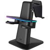 KiwiDesign Kiwi Design Qc03 Stazione di ricarica Rgb per Meta Quest 3/Quest 2/Quest Pro Nero