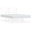 vidaXL Struttura letto con testiera in metallo bianco 150x200 cm