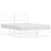 vidaXL Struttura letto con testiera in metallo bianco 135x190 cm