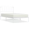 vidaXL Struttura letto con testiera in metallo bianco 107x203 cm