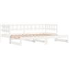 vidaXL Letto da giorno allungabile bianco 2x(90x200) cm in legno di pino massiccio