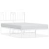 vidaXL Struttura letto con testiera in metallo bianco 120x190 cm
