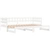vidaXL Letto da giorno allungabile bianco 2x(80x200) cm in legno di pino massiccio