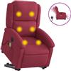 vidaXL Poltrona per massaggi con ausilio per l'assistenza elettrica vino rosso velluto