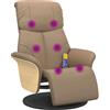 vidaXL Sedia per massaggi con poggiapiedi in Pelle finta marrone cappuccino