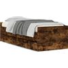 vidaXL Struttura letto con cassetti in rovere fumé 100x200 cm