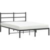 vidaXL Struttura letto con testata in metallo nero 140x200 cm