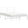 vidaXL Struttura letto con testiera in metallo bianco 140x190 cm