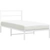 vidaXL Struttura letto con testiera in metallo bianco 100x200 cm