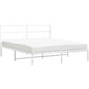 vidaXL Struttura letto con testiera in metallo bianco 150x200 cm