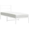 vidaXL Letto in metallo senza materasso con testiera bianco 75x190 cm