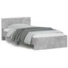 vidaXL Giroletto con testiera grigio cemento 100x200 cm materiale a base di legno