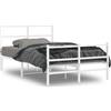 vidaXL Struttura letto con testiera e pediera in metallo bianco 120x190 cm