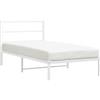 vidaXL Struttura letto con testiera in metallo bianco 100x190 cm