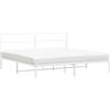vidaXL Struttura letto con testiera in metallo bianco 180x200 cm