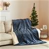 en.casa Coperta elettrica riscaldante 'Archi' con 10 livelli 200 x 150 cm blu scuro