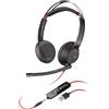 Poly Cuffie stereo HP Poly Blackwire 5220 USB-A, cavo, ufficio/call center, 100 - 10.000 Hz, 164,2 g, cuffie con microfono, nero