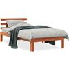 vidaXL Letto in legno massiccio senza materasso cera marrone 100x200 legno di pino