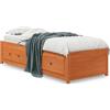 vidaXL Letto da giorno senza materasso marrone cera 90x200 cm in legno di pino massiccio