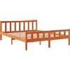 vidaXL Letto in legno massiccio senza materasso Wax brown 150x200 cm Legno di pino