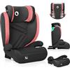 Lionelo Seggiolino auto Lionelo Hugo I-Size da 4 a 12 anni, da 15 kg a 36 kg, i-Size ISOFIX o cinture di sicurezza- Pink Baby