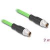 Delock - Cavo di rete - da 8 pin M12 (M) a 8 pin M12 (W) - 2,0 m - 6,8 mm - SF/UTP - Codice X - verde (80437)