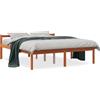 vidaXL Letto senior marrone cera 150x200 cm in legno di pino massiccio