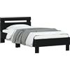 vidaXL Struttura letto con testiera nera 75x190 cm in materiale a base di legno
