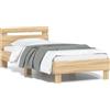 vidaXL Struttura letto senza materasso con testiera rovere Sonoma 75x190 cm