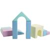 IGLU Soft Play blocchi da costruzione morbidi in schiuma blocchi da costruzione giganti blocchi da costruzione con antiscivolo 10 TLG. Luce pastello